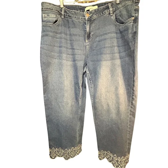 1946 Denim Curvy Cropped Jeans 18W (40" Waist) - Picture 2 of 9